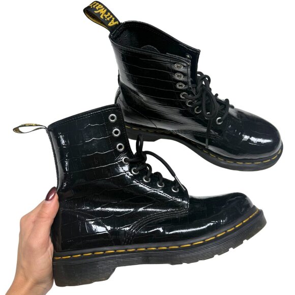 Dr. Martens 1460 Patent Croc Emboss Boots – US 8 / EU 39 – Excellent Condition - Picture 15 of 17